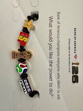 RARE FIFA World Cup 22026 Bracelet with Spain, 2026 Final and World Cup Charms!